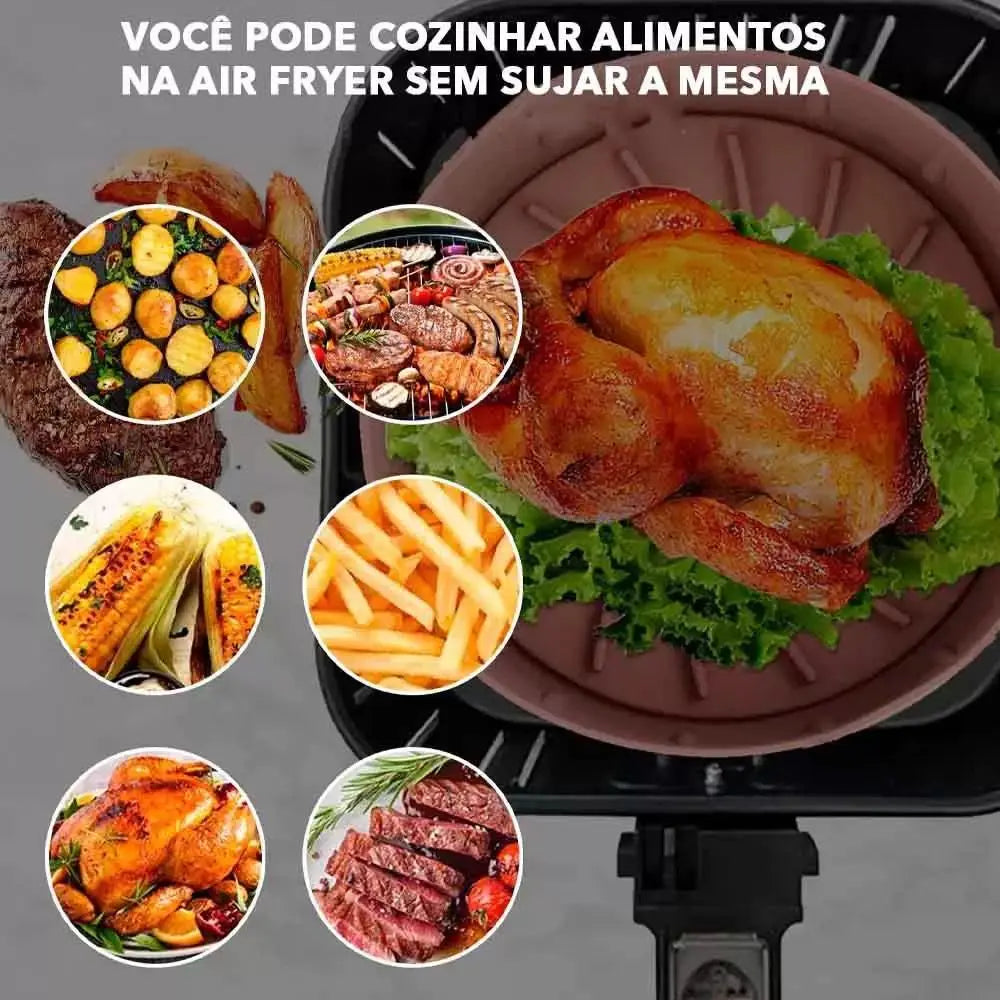 KIT 6 CAPAS PROTETORAS DE SILICONE P/ AIRFRYER + FRETE GRÁTIS