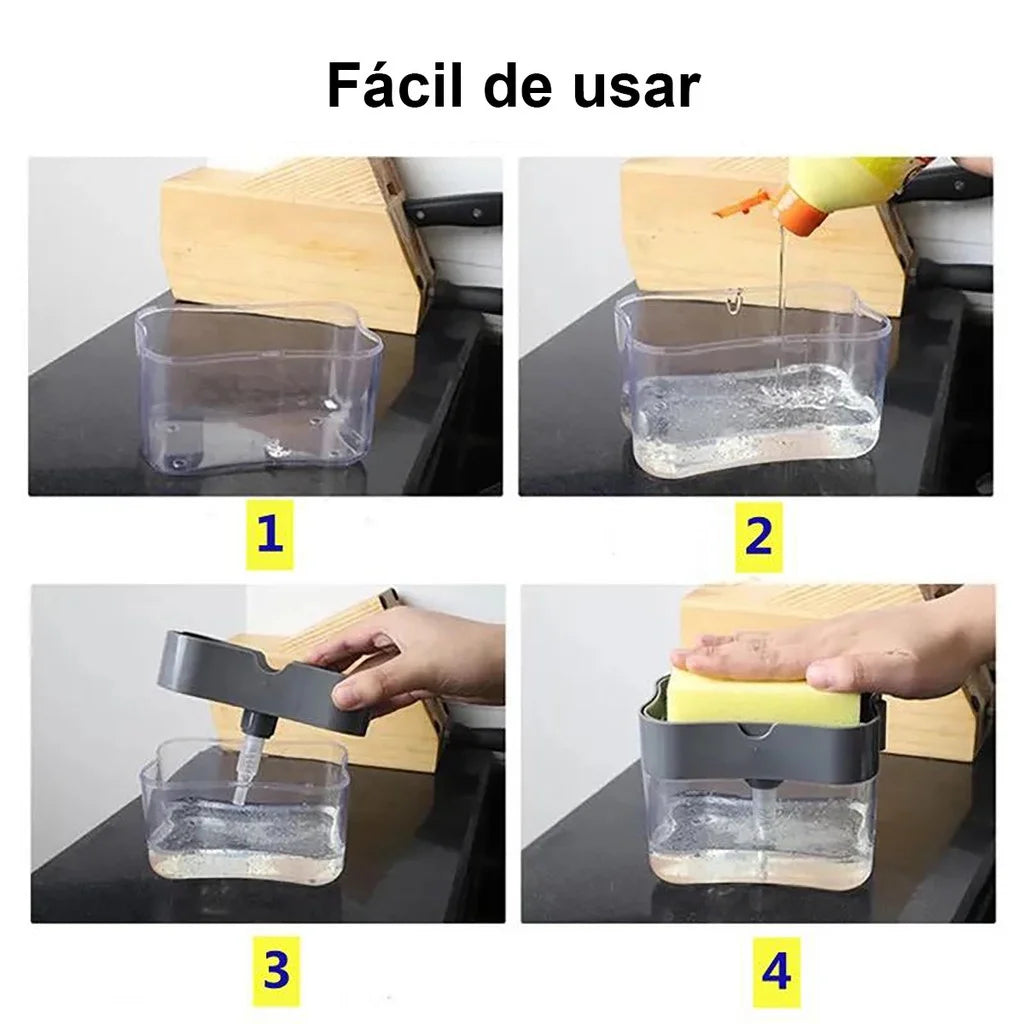 DISPENSADOR DE DETERGENTE E PORTA ESPONJA 2 EM 1 + FRETE GRÁTIS