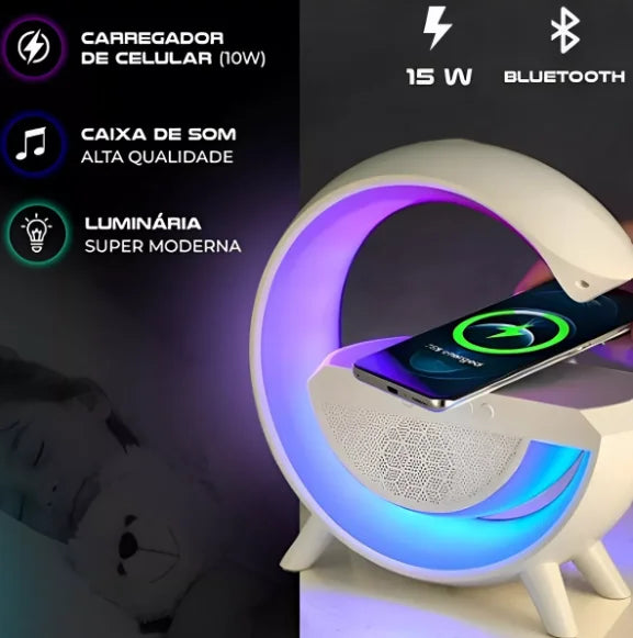 CAIXA DE SOM G-SPEAKER SMART STATION LED + FRETE GRÁTIS