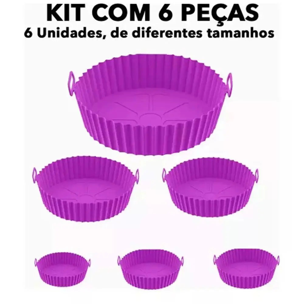 KIT 6 CAPAS PROTETORAS DE SILICONE P/ AIRFRYER + FRETE GRÁTIS