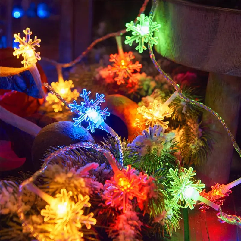 ENFEITE LUZ LED FLOCOS DE NEVES PARA DECORAÇÃO DE NATAL + FRETE GRÁTIS