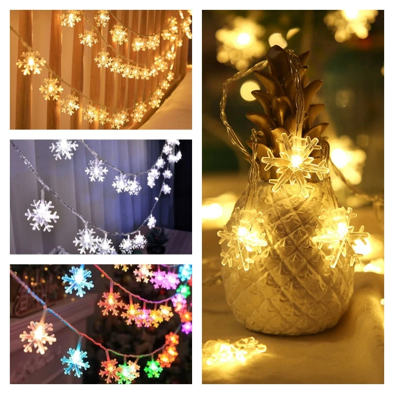 ENFEITE LUZ LED FLOCOS DE NEVES PARA DECORAÇÃO DE NATAL + FRETE GRÁTIS